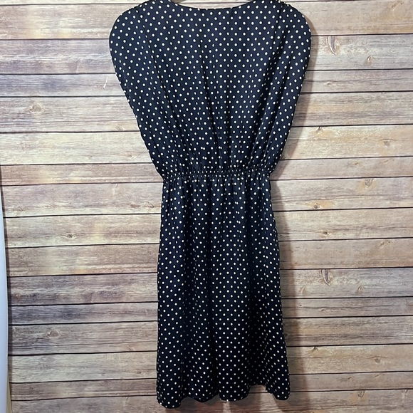 ⭐️ Womens YARGICI Navy polka dot Satin Cocktail Dress F2 - Picture 6 of 6